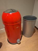 Wesco Kickmaster Afvalbak 33 Liter rood 37,5 X 37,5 X 69 Cm, Ophalen, Met pedaal, 50 tot 75 cm, Zo goed als nieuw