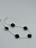 Zilveren armband met echte onyx, Sieraden, Tassen en Uiterlijk, Armbanden, Zwart, Nieuw, 5646JA, Info@zilverenedelstenen.nl