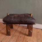 Lucky Vintage originele leren kamelenkruk voetenbank, Huis en Inrichting, Stoelen, Ophalen, Lucky Vintage, Eén, Insta: luckyvintage_shop