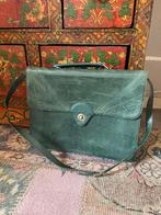 Vintage leren Sylvain Lefebvre damestas aktetas laptoptas, Ophalen of Verzenden, Zo goed als nieuw, Groen, Overige typen