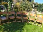 vintage houten klapstoelen, Ophalen, Gebruikt, Bruin