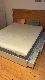 IKEA Bed met Matras | Bed with Mattress - 150x200, Ophalen, Wit, Tweepersoons, Zo goed als nieuw
