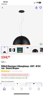 Zwarte Eglo lamp, Huis en Inrichting, Lampen | Hanglampen, 50 tot 75 cm, Ophalen of Verzenden, Zo goed als nieuw, Alle stijlen