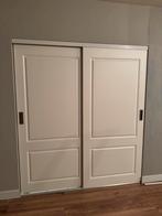 Twee schuifdeuren wit 180 breed -204 hoog, Ophalen, Gebruikt, Binnendeur, 200 tot 215 cm