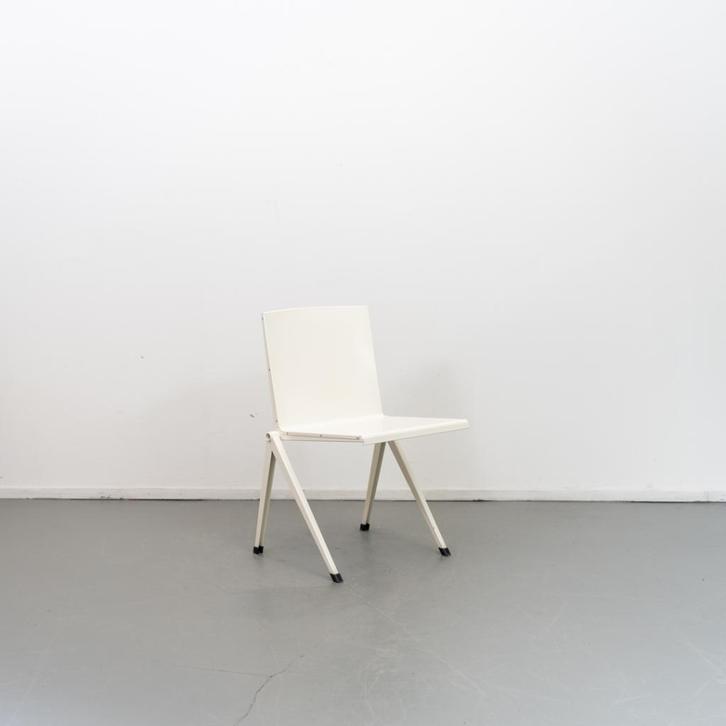 6 Gispen Rietveld Modial stoelen Wit, Huis en Inrichting, Stoelen, Zo goed als nieuw, Metaal, Wit