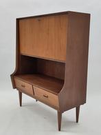 Vintage houten klepkast teak hout secretaire Scandinavisch, Ophalen, Gebruikt, ., .