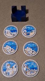 6 Onderzetters Santorini Griekenland, Huis en Inrichting, Woonaccessoires | Onderzetters, Ophalen of Verzenden, Gebruikt, Overig