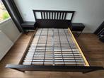 Slaapkamer set: IKEA HEMNES bed + lattenbodem, Ophalen, Gebruikt, Zwart, Tweepersoons