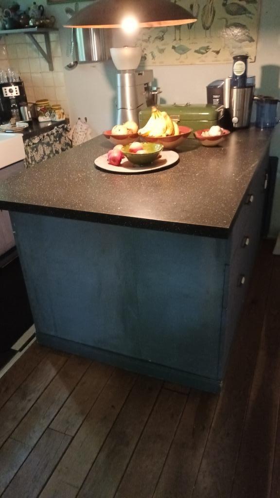 keukeneiland, Huis en Inrichting, Keuken | Keukenelementen, Gebruikt, Minder dan 100 cm, 100 tot 150 cm, 25 tot 50 cm, Blauw, Ophalen