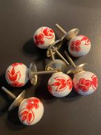 6 Keramische Kastknopjes met Bloemmotief, Huis en Inrichting, Ophalen of Verzenden, Gebruikt