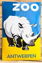 Zoo antwerpen Neushoorn en dolfijn emaillen reclame bord, Reclamebord, Gebruikt, Ophalen of Verzenden, Info@americansaleshop.nl