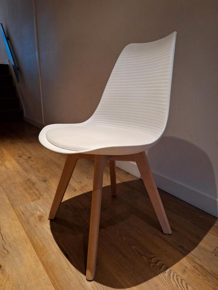 Eetkamerstoelen, Huis en Inrichting, Stoelen, Gebruikt, Vier, Kunststof, Wit, Ophalen