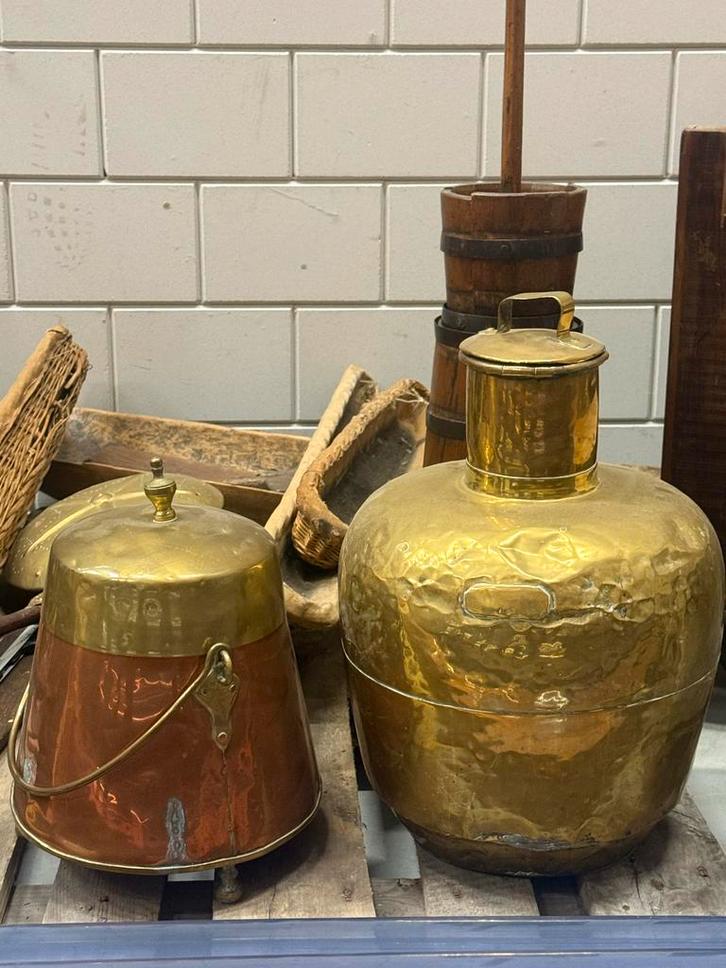 Vintage Koper & Spinnenwiel - Zeer Goede Staat!, Antiek en Kunst, Antiek | Overige Antiek, Ophalen