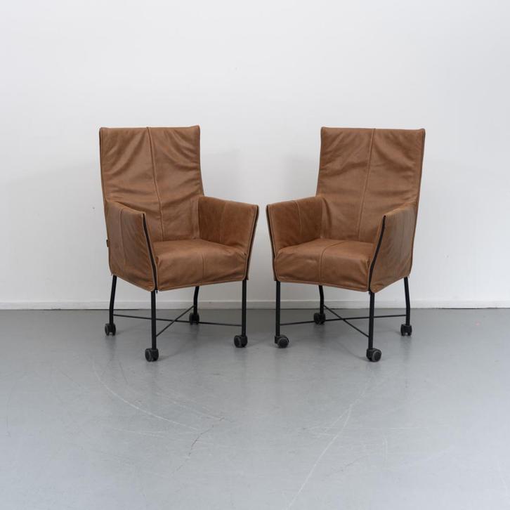 8x Montis Chaplin eetkamerstoelen Buffalo Leder, Huis en Inrichting, Woonaccessoires | Overige, Zo goed als nieuw, Ophalen of Verzenden