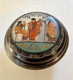 Beschilderd terracotta schaaltje met deksel, Ophalen of Verzenden