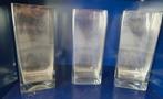 3 Stevige Vierkante Vazen - Zware Kwaliteit, Ophalen, Overige kleuren, Minder dan 50 cm, Glas