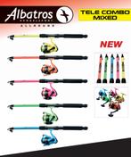 Albatros Tele Combo Hengelset, in 5 mooie kleuren, Ophalen of Verzenden, Nieuw, Complete hengel