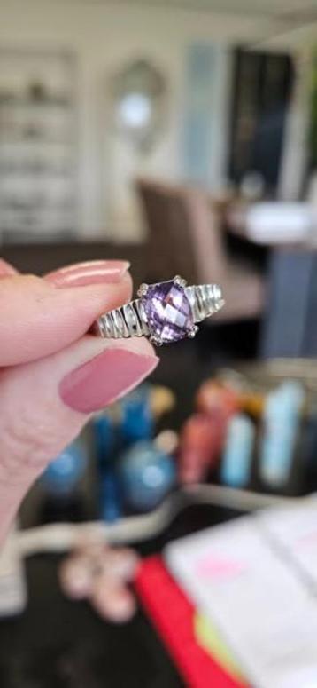Amethist ring , verstelbaar , zilver beschikbaar voor biedingen