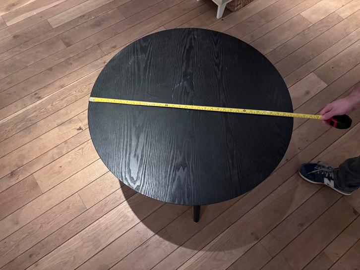 Salontafel rond hout zwart, Huis en Inrichting, Tafels | Salontafels, Gebruikt, Minder dan 50 cm, 50 tot 100 cm, 50 tot 100 cm