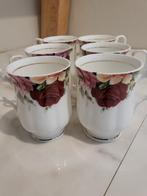 Rose Garden Fine Bone China complete set 6 stuks | Vintage, Ophalen of Verzenden, Zo goed als nieuw, Overige stijlen, Kop(pen) en/of Schotel(s)