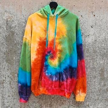 Regenboog spiral tie dye hippie unisex hoodie maat XXL beschikbaar voor biedingen