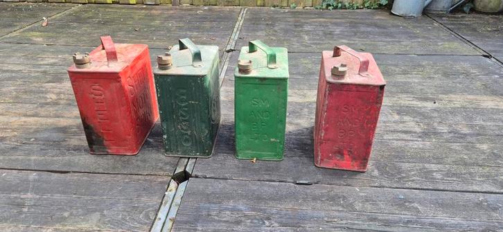 Oude Brandstof Blikken Shell Esso BP, Verzamelen, Merken en Reclamevoorwerpen, Gebruikt, Ophalen