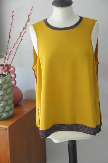 Mooie mouwloze gele top van Maison Scotch, maat M! beschikbaar voor biedingen