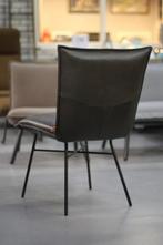 3 x luxe eetkamerstoel Sanne Jess Design leer Luxor Grey, Huis en Inrichting, Stoelen, Ophalen, Zo goed als nieuw, Metaal, Drie