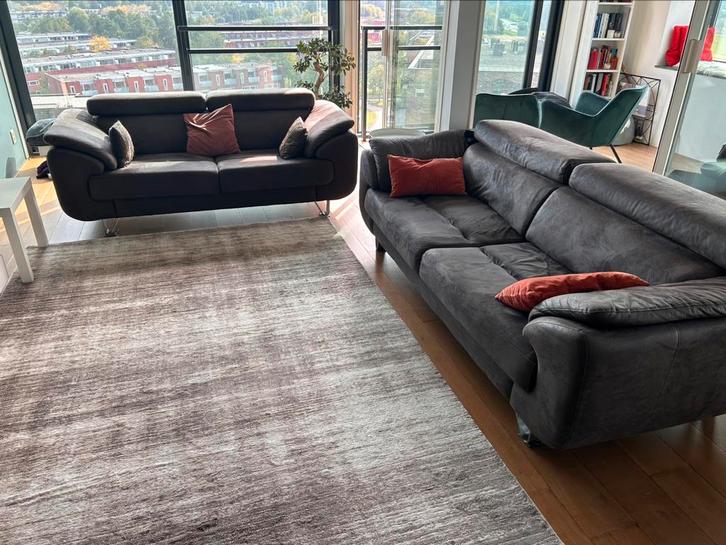 Henders & Hazel bankenset (3-zits + 2-zits) - donkerbruin, Huis en Inrichting, Banken | Bankstellen, Zo goed als nieuw, Rechte bank