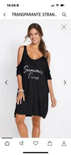 Strandjurk jurk jurkje zwart zwarte viscose 52 54, Verzenden, Zo goed als nieuw, Zwart, Jurk