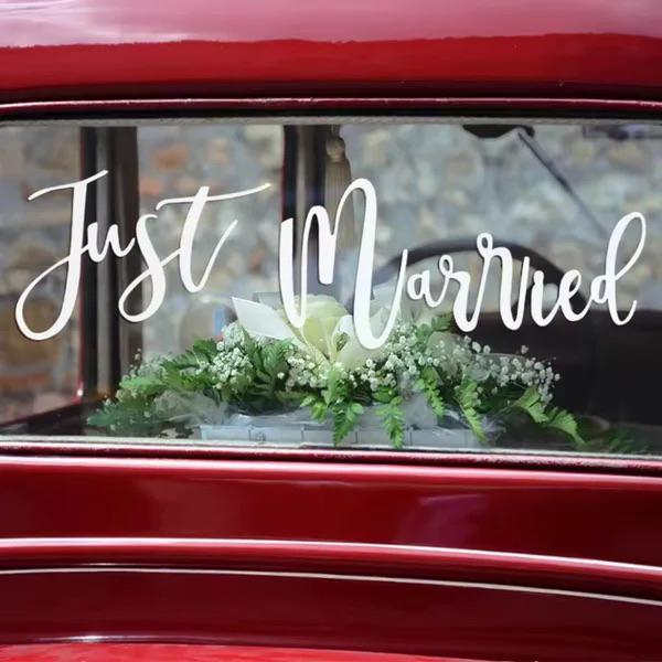 Auto decoratie sticker Just Married, Kleding | Dames, Wit, Nieuw, Ophalen of Verzenden, Accessoires