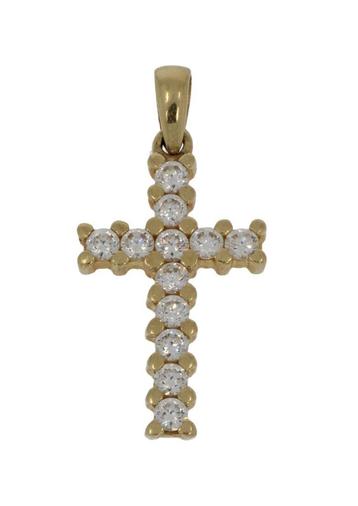 Kruis ketting hanger 14k goud briljant zirkonia unisex beschikbaar voor biedingen