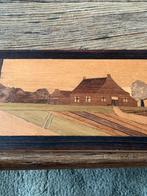 Hout inlegwerk schilderij, Antiek en Kunst, Kunst | Beelden en Houtsnijwerken, Ophalen of Verzenden