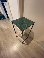 Stijlvol Marmeren Bijzettafeltje, Minder dan 55 cm, Metaal of Aluminium, Vierkant, Zo goed als nieuw