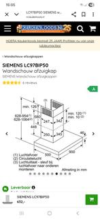 Siemens LC97BIP50 Wandschouwkap 90cm RVS, Ophalen of Verzenden, Gebruikt, Wandschouwkap, Recirculatie