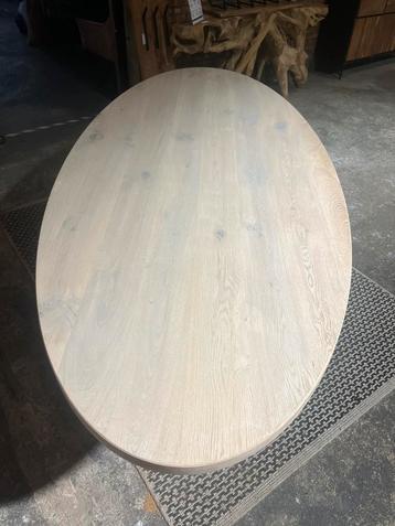 Massief Eiken Eettafel - Lichtgrijs - 240x110 beschikbaar voor biedingen