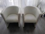 2 witte fauteuils, Huis en Inrichting, Fauteuils, Ophalen, Gebruikt, 75 tot 100 cm, 50 tot 75 cm