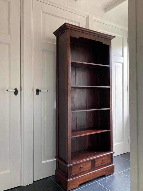 Boekenkast Koloniaal Teak 176,5 cm hoog, Huis en Inrichting, Kasten | Boekenkasten, Gebruikt, 50 tot 100 cm, 150 tot 200 cm, 25 tot 50 cm