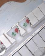 Vintage opaline rozen eierdopjes., Antiek en Kunst, Ophalen of Verzenden
