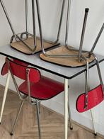 Retro tafel met 3 stoelen, Ophalen of Verzenden, Zo goed als nieuw, 75 cm of meer, 60 cm of meer