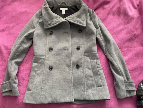 grijze damesjas van H&M mt 34, Kleding | Dames, Jassen | Winter, Zo goed als nieuw, Maat 34 (XS) of kleiner, Grijs, Ophalen of Verzenden