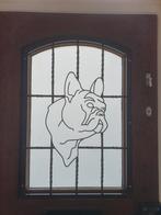 Siertralies / deurornament Franse Bulldog, Doe-het-zelf en Verbouw, Glas en Ramen, Ophalen of Verzenden, Zo goed als nieuw, Minder dan 80 cm