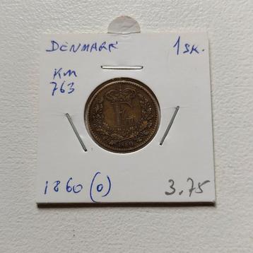 Denemarken 1 skilling 1860 beschikbaar voor biedingen