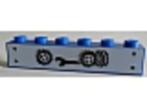 Lego Blue Brick 1 x 6 with Black Wrench and 3 Wheels with, Kinderen en Baby's, Speelgoed | Duplo en Lego, Ophalen of Verzenden