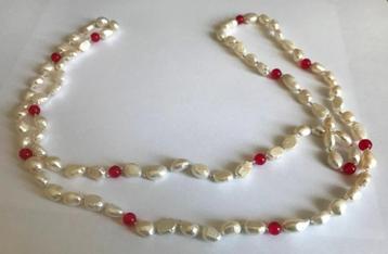 Super mooie witte echt zoetwater parels ketting beschikbaar voor biedingen