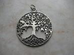 Zilver Kleurige Metalen Ketting Hanger - Levensboom 3.5 cm, Overige materialen, Gebruikt, Overige voorstellingen, Verzenden