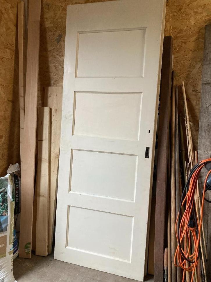 Paneeldeuren (vier stuks), Doe-het-zelf en Verbouw, Deuren en Horren, Gebruikt, Binnendeur, 200 tot 215 cm, Minder dan 80 cm, Hout