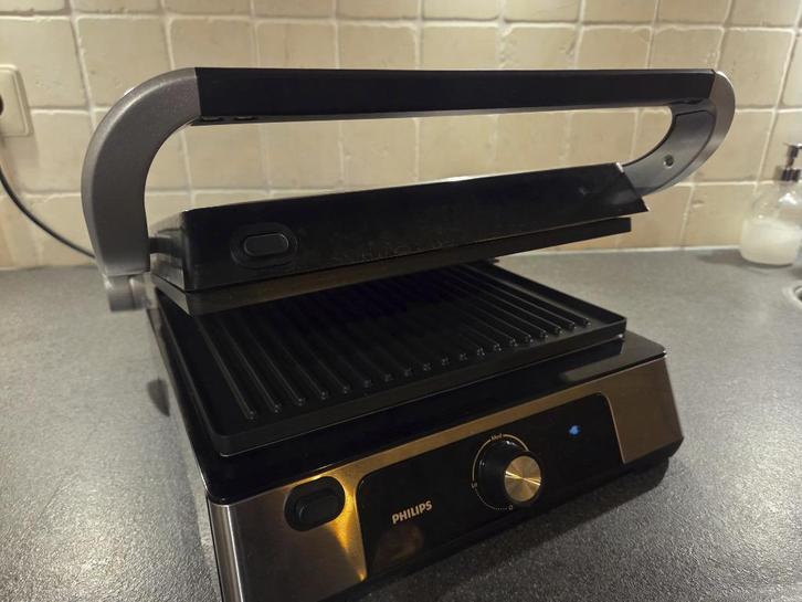 9012-202520: Philips Contactgrill HD6301/90, Witgoed en Apparatuur, Contactgrills, Nieuw, Uitneembare platen, Vaatmachinebestendige platen