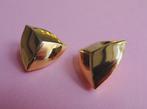 jwg Vintage 60s 80s driehoek design oorbellen goud klr clips, Overige materialen, Verguld, Verzenden, Oorbellen