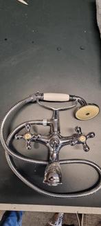 Klassieke mengkraan met handdouche – chroom/porselein stijl, Doe-het-zelf en Verbouw, Sanitair, Ophalen of Verzenden, Gebruikt
